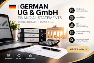 do financial statement, balance sheets and financial review for german ug gbmh