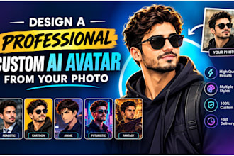 design a professional custom ai avatar from your photo