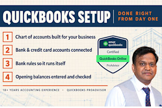 do quickbooks setup with chart of accounts and bank feeds