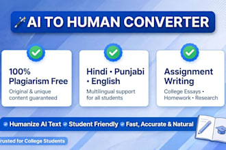 concert ai content  to human real writing and remove plagiarisam