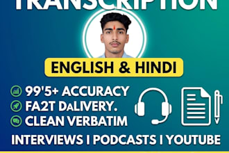 do accurate english and hindi audio transcription