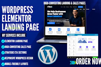 build a high converting wordpress elementor landing page or sales pages design