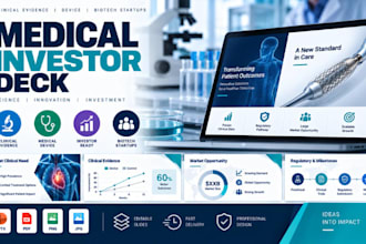 clinical evidence investor slides,medical pitch deck for device biotech startups
