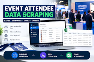 scrape event attendee data from networking apps or site