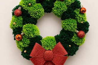 make custom handmade pom pom christmas wreaths