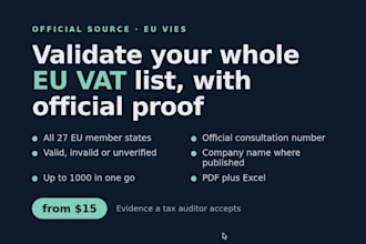 validate your eu vat number list in vies with official proof