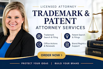 handle trademark registration, patent search trademark attorney for your brand