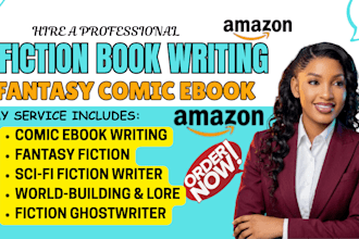 ghostwrite comic ebook, fantasy, sci fi and world building story ebook writer