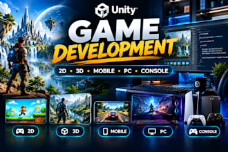 be your unity game developer for 2d, 3d games