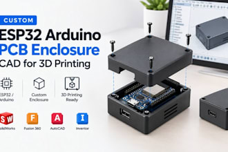 design custom esp32 arduino pcb enclosure cad for 3d printing prototype design