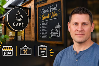 design restaurant signage, cafe signs, menu board design services for businesses
