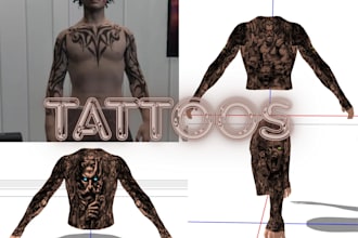 make a well detailed full body custom tattoo for fivem gta