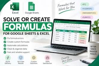 solve or create formulas for google sheets and excel
