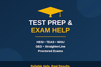 help with wgu, hesi, teas, sophia, straighterline, proctoru, lockdown, purdue