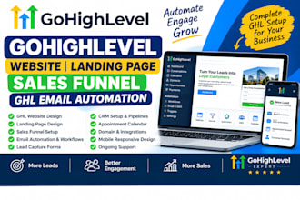 do gohighlevel website gohighlevel landing page sale funnel ghl email automation