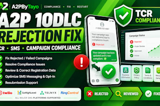 fix rejected a2p 10dlc tcr SMS campaigns compliance issues