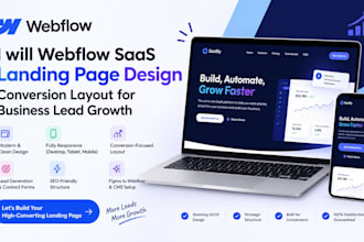 webflow saas landing page design conversion layout for business lead growth