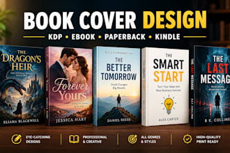 do book cover design, ebook cover, KDP book cover and amazon kindle cover