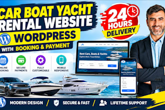build car boat yacht rental wordpress website with booking payment