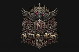 design a dark and powerful gothic logo for your brand
