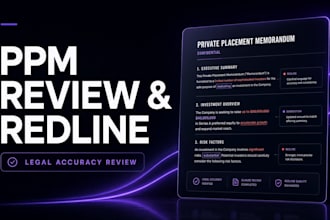review and redline your private placement memorandum for legal accuracy