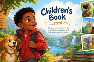 draw cute children book illustration book cover design digital 2d illustration
