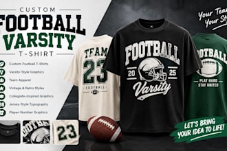 design custom football varsity t shirt designs