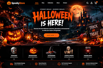 design a halloween shopify store shopify website and halloween ecommerce store