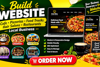 build website cafe pizzerias food trucks hair salons restaurants local business
