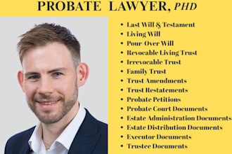 probate and estate lawyer for wills, trusts, probate and estate documents in USA