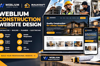 design weblium construction website builder plumber electrician roofing services