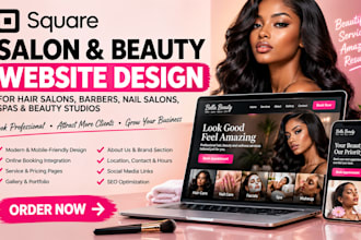 build square hair salons website barbers nail salons spas beauty studios website