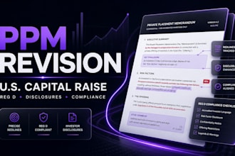 revise your ppm for a US capital raise and sec reg d compliance