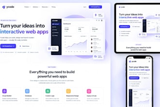 design a responsive ycode saas startup website, landing page or web app