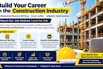 write a professional ats friendly construction resume and CV