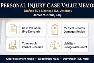 review medical records and draft a damages settlement assessment memo