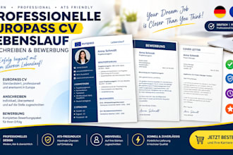 create europass CV resume german french lebenslauf anschreiben bewerbung design
