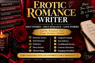 erotic romance writer for smut stories romantic erotica spicy romance writing