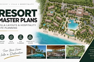 design resort master plans, villa layouts hospitality site planning
