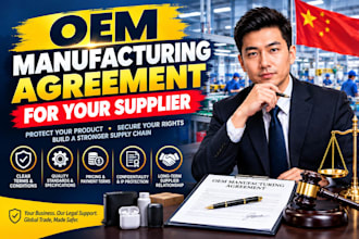 draft oem manufacturing agreement, nnn agreement for your china supplier