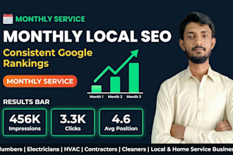 do monthly local SEO for home service and small business website google ranking