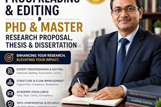 proofread and edit research proposal, thesis, dissertation for phd and masters