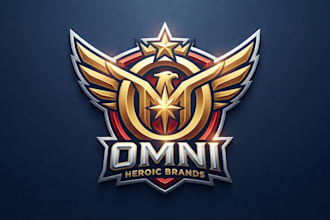 design a powerful and heroic superhero logo for your brand