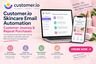 create customerio skincare email automation customer journey repeat purchases