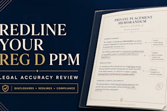 redline your reg d private placement memorandum for legal accuracy