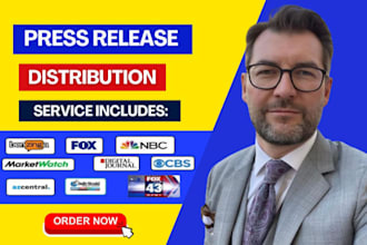 do press release writing and distribution on 450 sites, submit press release