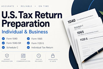 file us form 1040, 1040 sr, schedule c, 1065, form 1120 s and individual tax