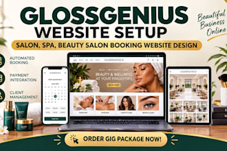 setup glossgenius skincare spa beauty salon online booking system website design