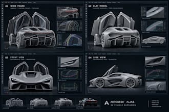 create a realistic 3d vehicle models and automotive rendering