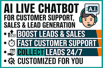 build an ai live chat chatbot for customer support, sales and lead generation